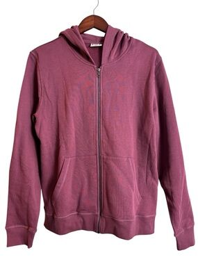 Pact 100% Organic Cotton Full Zip Up Hoodie Dark Mauve Pink Size Medium NWOT